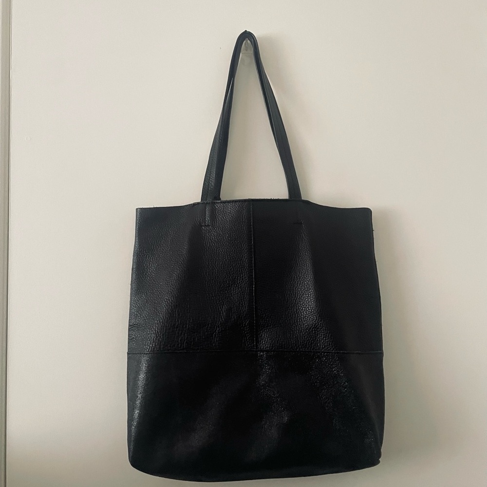 Sanctuary Black Leather Tote Bag